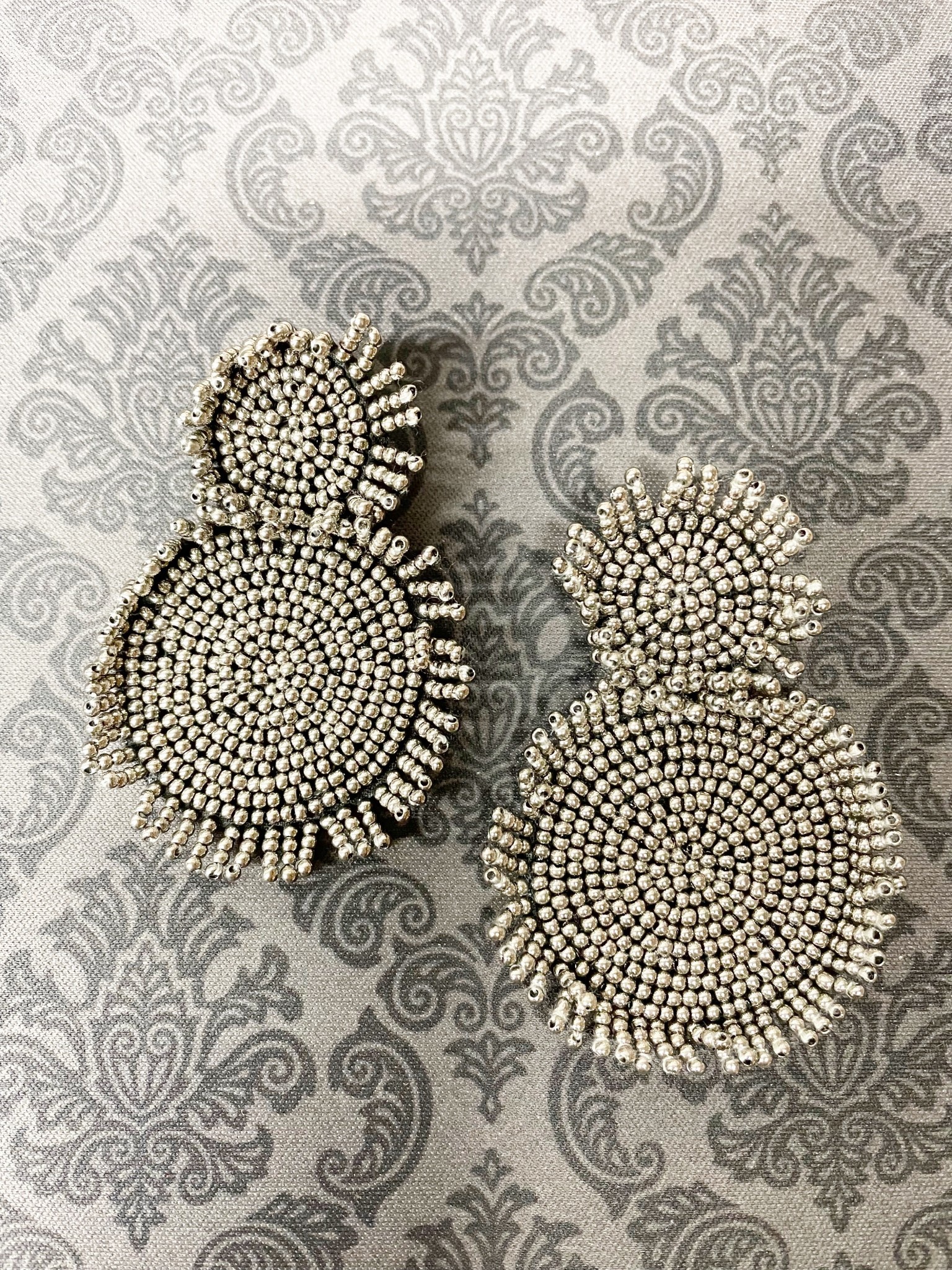 available at m. lynne designs Silver Round Beaded Earring