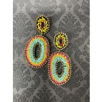 m. lynne designs bright beaded oval earring