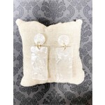 m. lynne designs pearly white rectangle acrylic earring