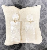 available at m. lynne designs Pearly White Rectangle Acrylic Earring