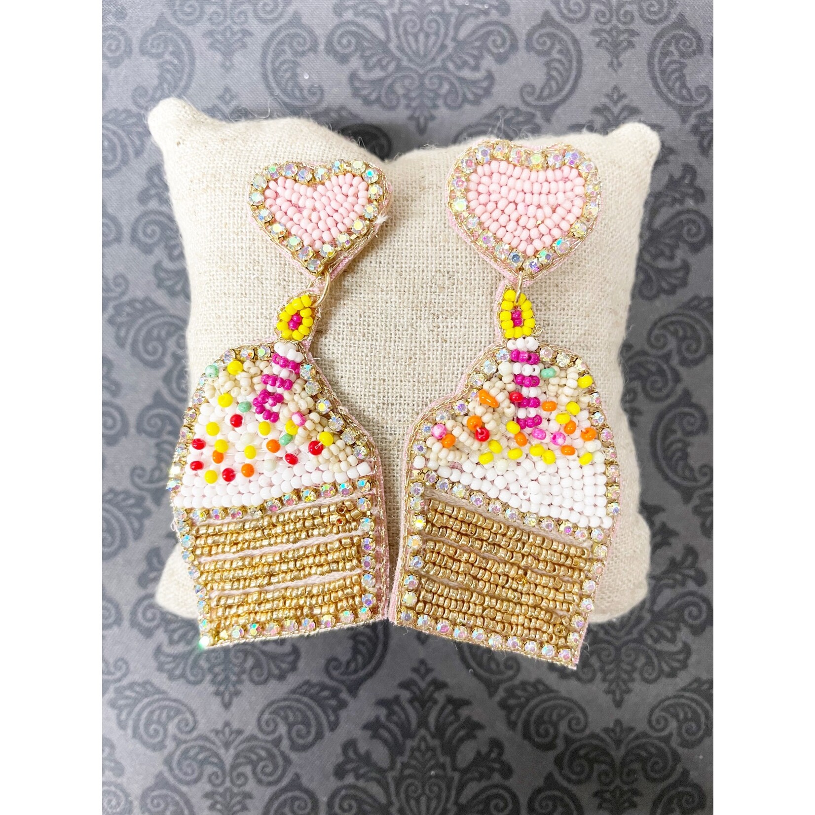 m. lynne designs beaded cupcake earring