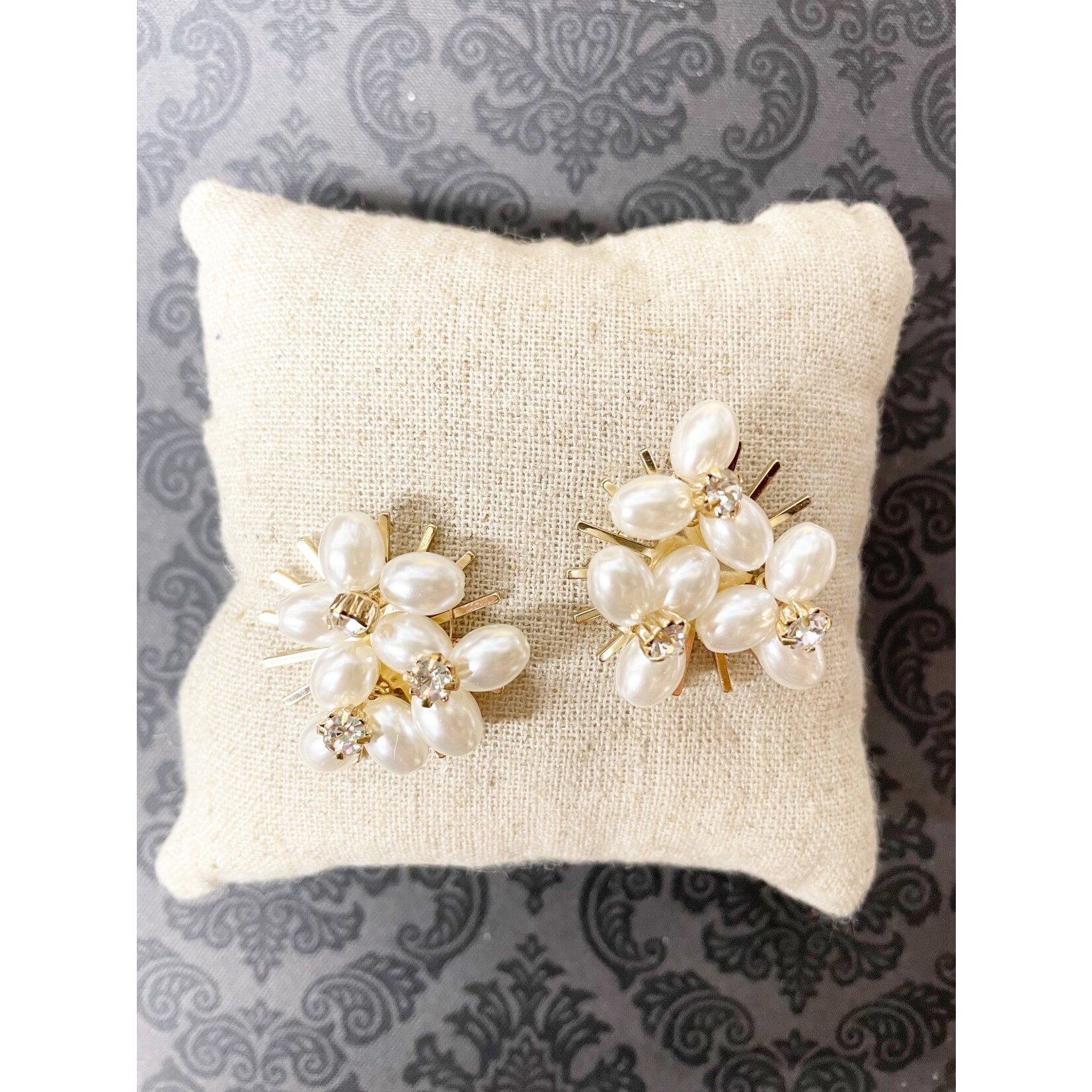 m. lynne designs pearl and gold starburst earring