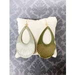 m. lynne designs olive green leather earring