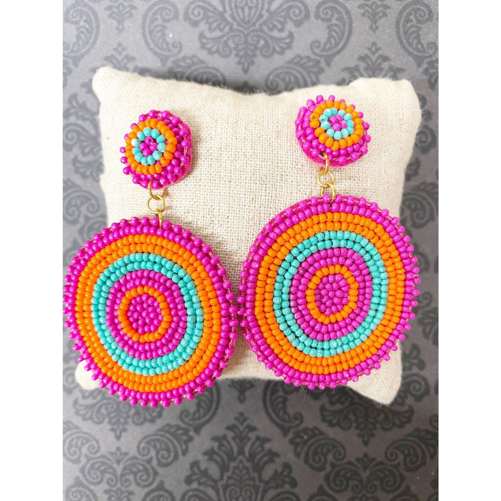 m. lynne designs bright bead round earring