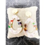 m. lynne designs oval acrylic with multi middle earring