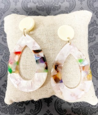 available at m. lynne designs Oval Acrylic with Multimiddle Earring