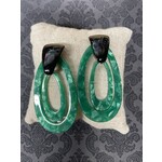 m. lynne designs double oval green acrylic earring