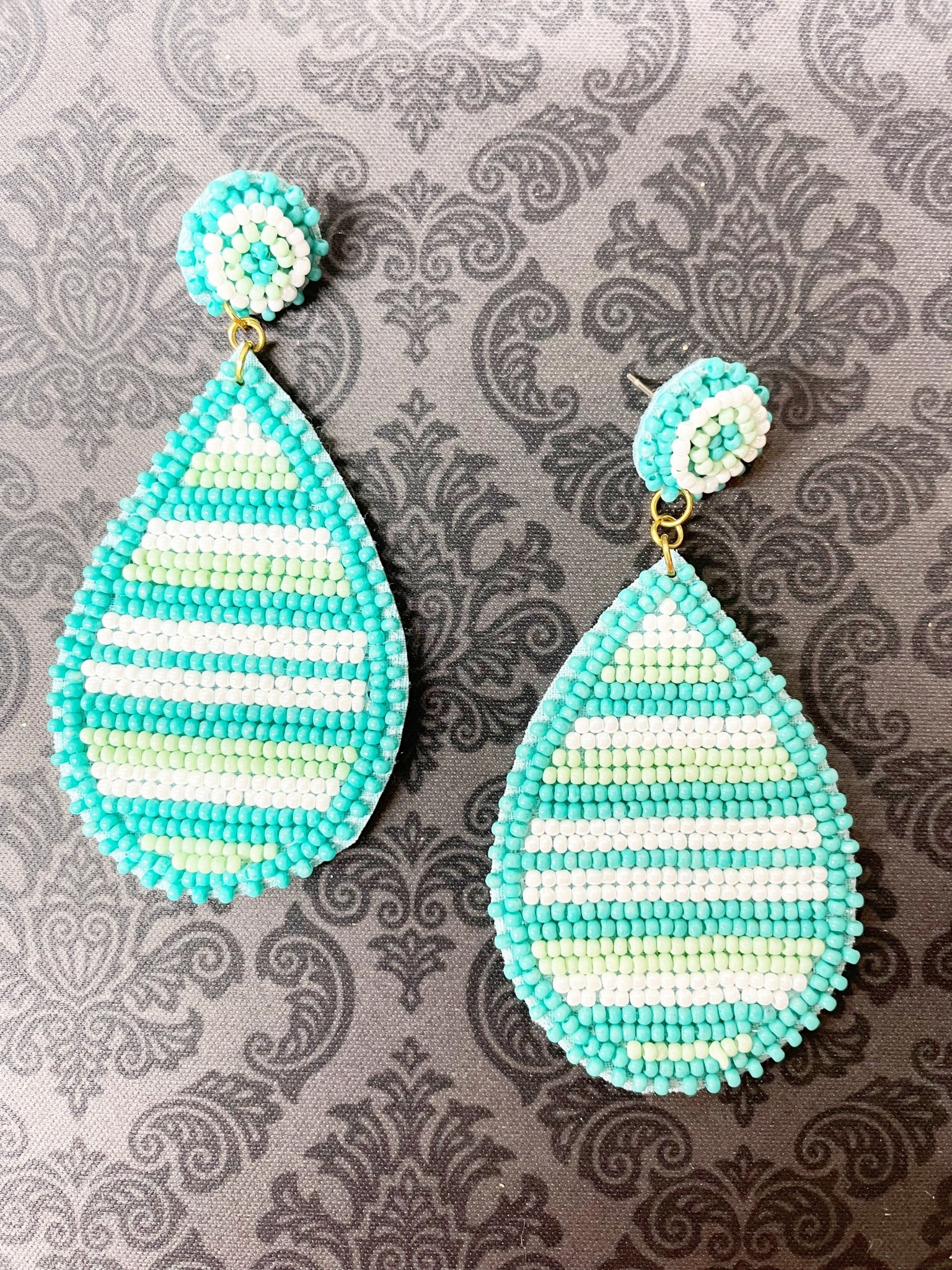 available at m. lynne designs Beaded Oval Earring