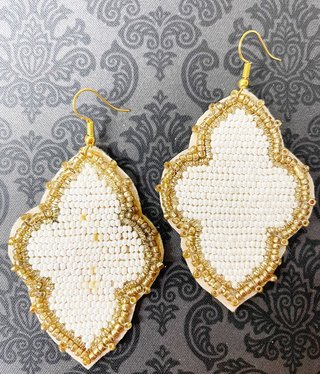 available at m. lynne designs Beaded Scallop Earring