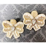 m. lynne designs gold & white bow earring