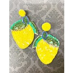 m. lynne designs beaded lemon with sequins earring