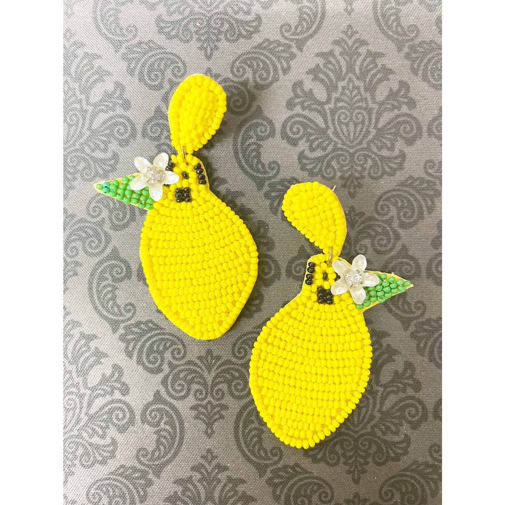 m. lynne designs beaded lemon earring