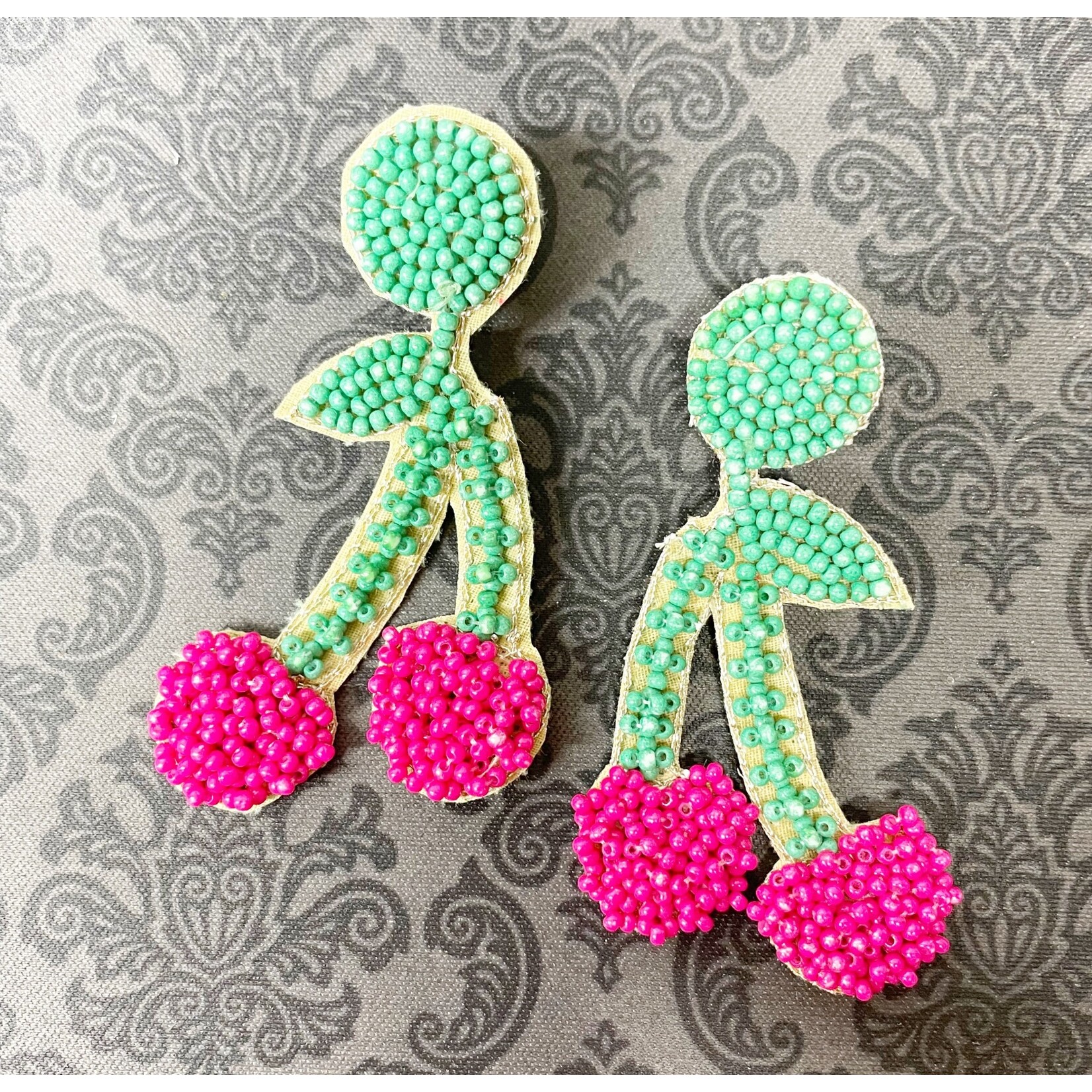 m. lynne designs beaded cherries earring