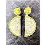 m. lynne designs beaded lime slice earring
