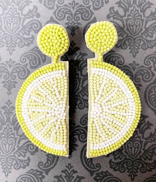 available at m. lynne designs Beaded Lime Slice Earring