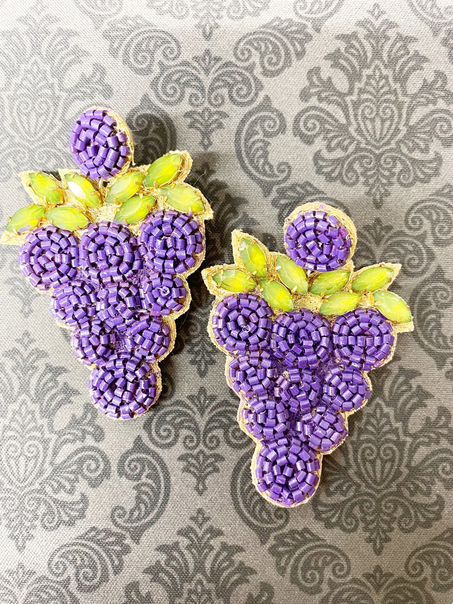 available at m. lynne designs Beaded Grapes Earring