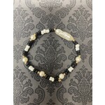 m. lynne designs black & white long pearl bracelet