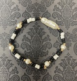 available at m. lynne designs Black & White with Long Pearl Bracelet