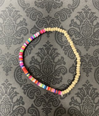 available at m. lynne designs Wooden Bracelet with Colorful Slices