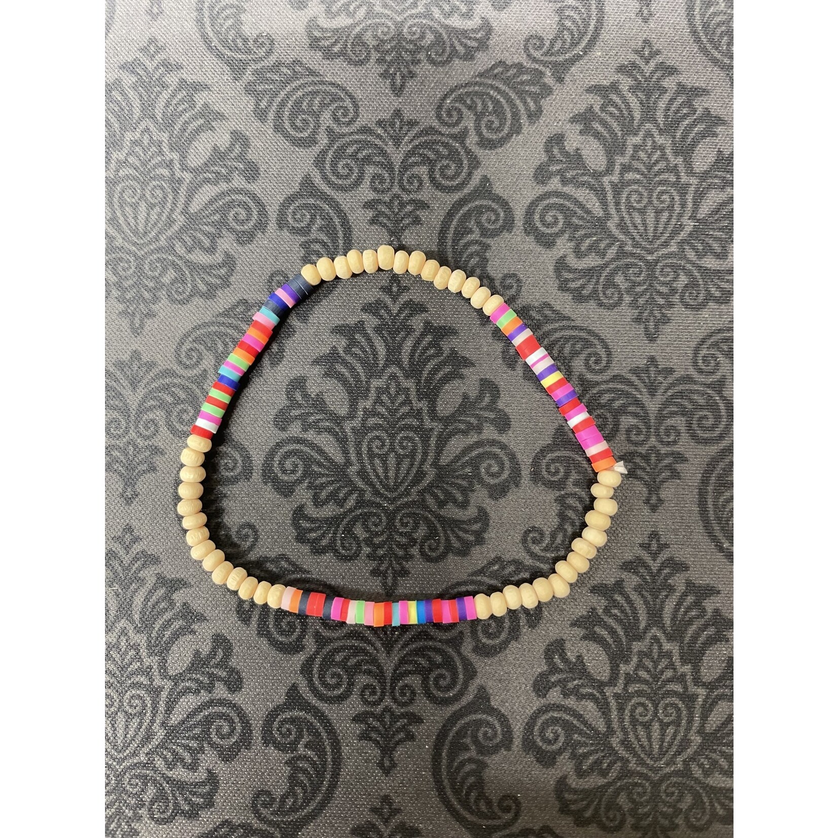 m. lynne designs wooden bracelet with colorful slices