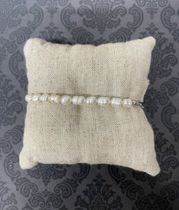 available at m. lynne designs Pearl with Silver Paperclip Chain Bracelet
