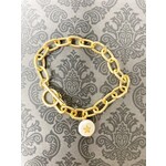 m. lynne designs gold link bracelet with pearl and star accent