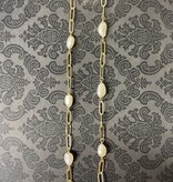 available at m. lynne designs Gold Paperclip Necklace with Pearls