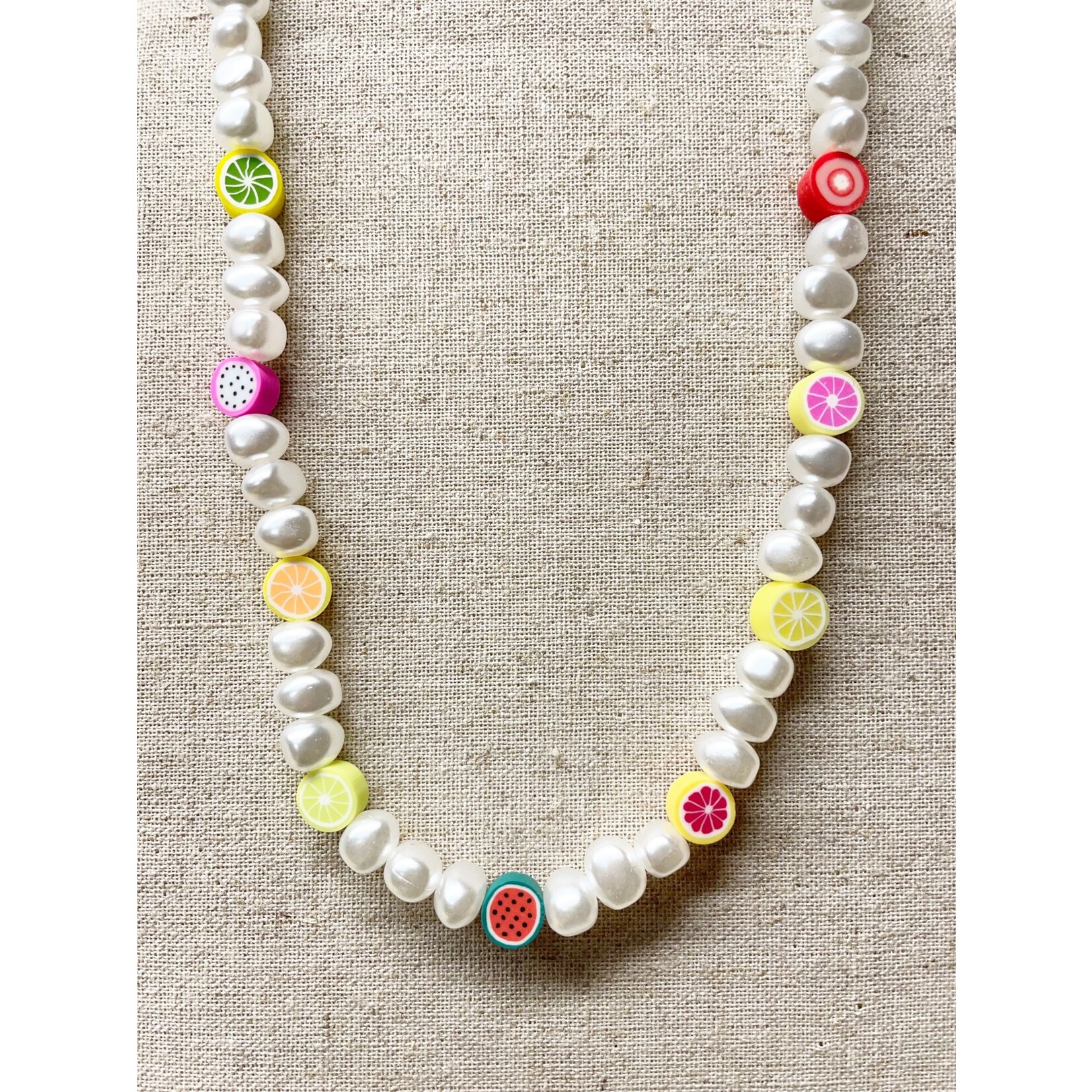 m. lynne designs pearl with fruit slices necklace