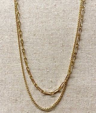 Necklace, Gold Paperclip and Chain