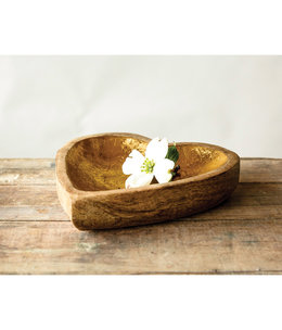 available at m. lynne designs Mango Wood Heart Bowl with Gold Leaf Center