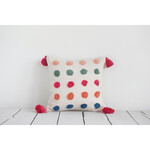 m. lynne designs cotton pillow with tufted dots & tassels
