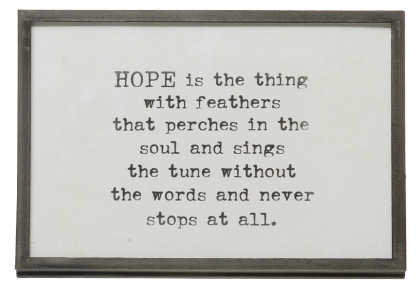 available at m. lynne designs Metal Frame with Quote