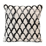 m. lynne designs black pom scallop pillow