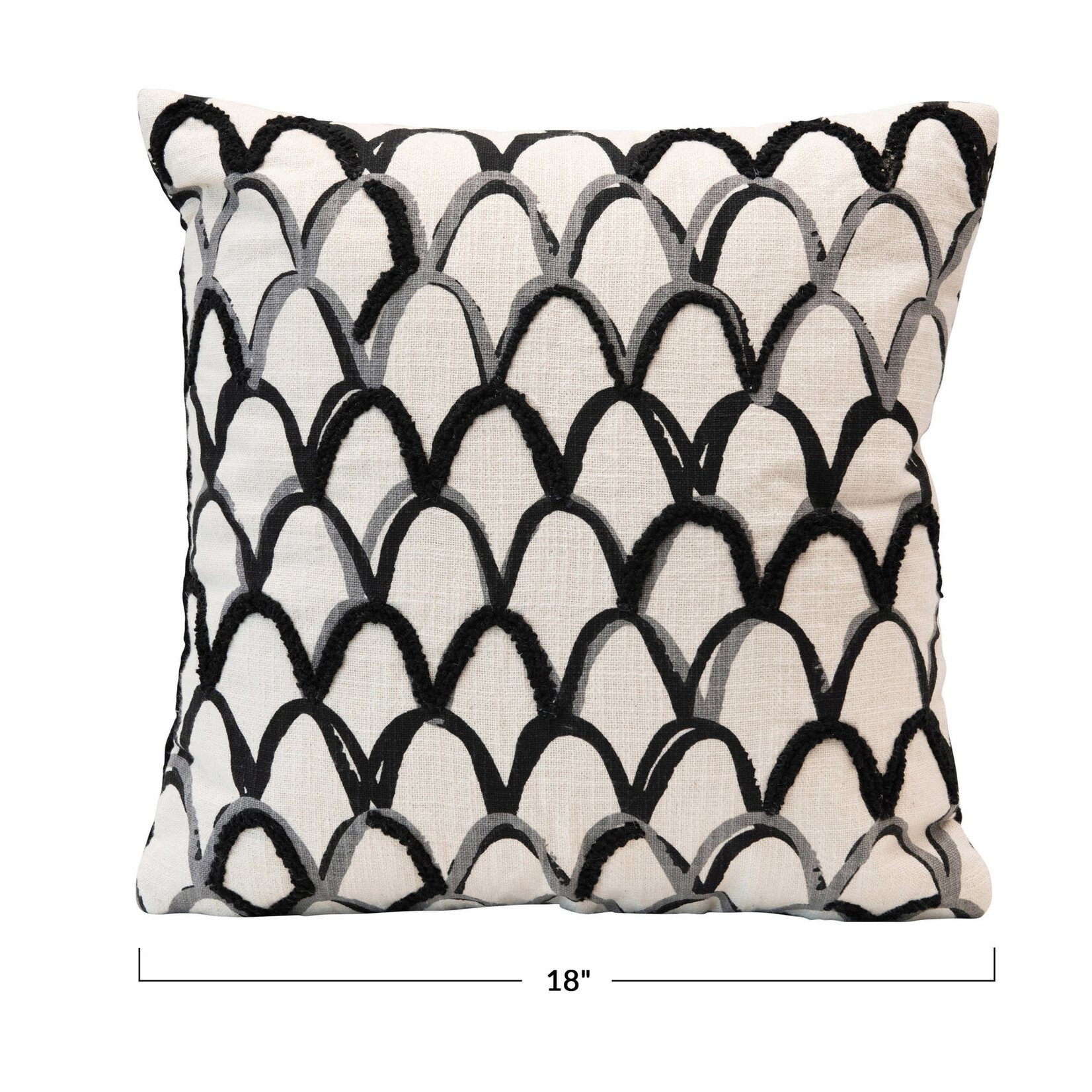 m. lynne designs black pom scallop pillow