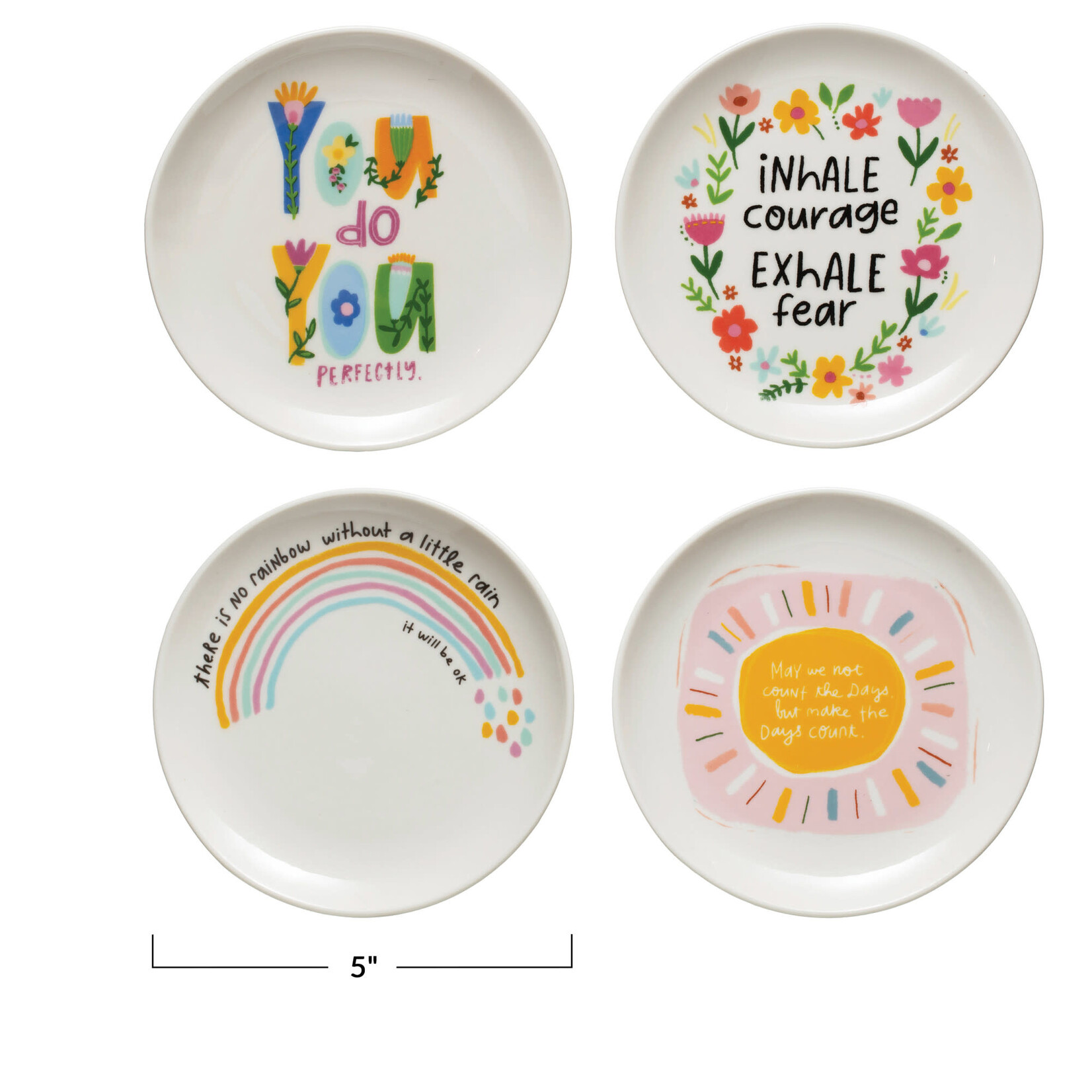 m. lynne designs trinket dish with colorful quote