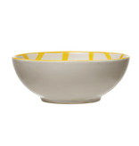 available at m. lynne designs Yellow & Cream Grid Stoneware Bowl