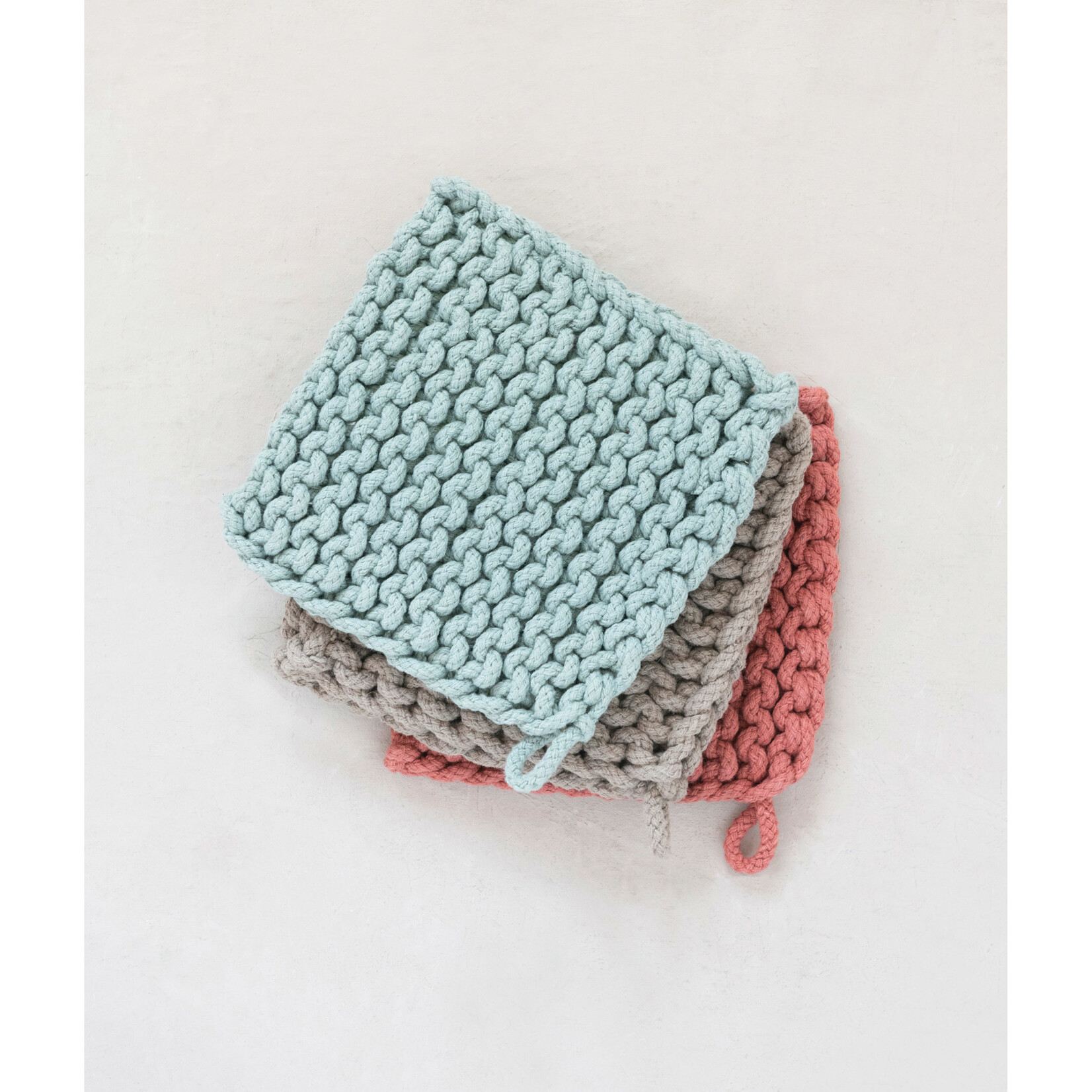cotton crocheted pot holder