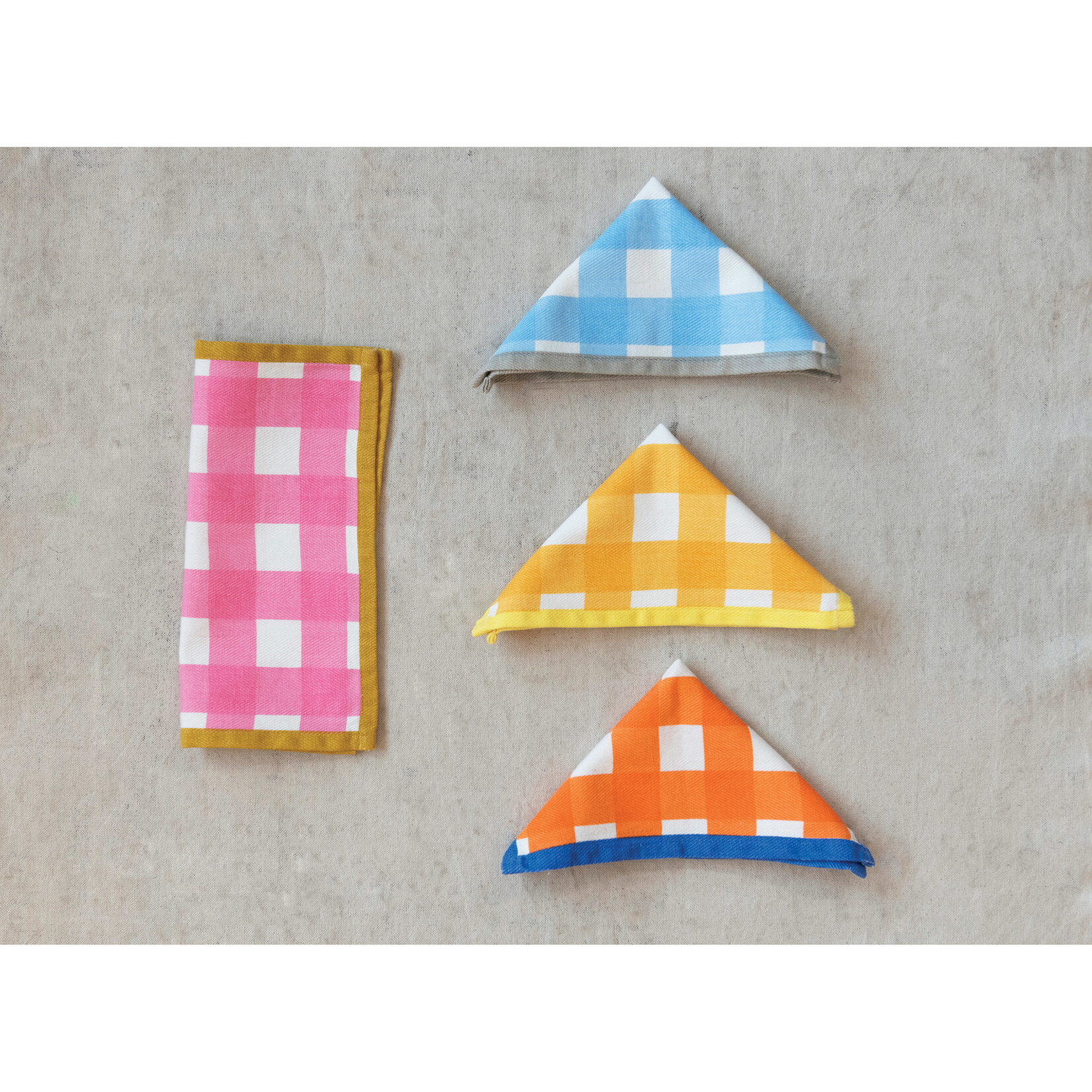 m. lynne designs multicolor gingham napkins, set of four