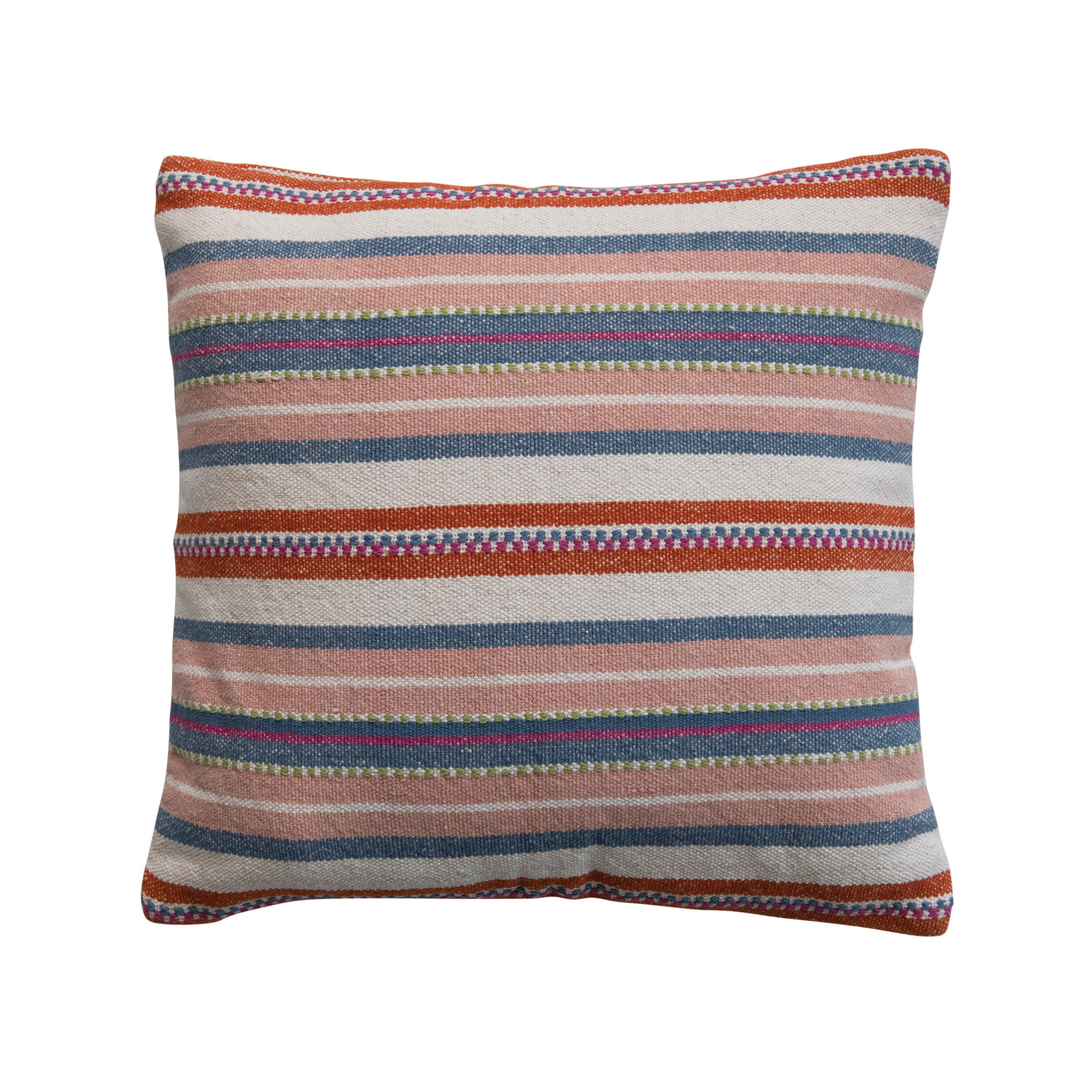 available at m. lynne designs Woven Cotton Pillow with Stripes