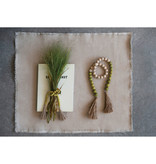 available at m. lynne designs Lime Wood Bead Garland with Jute Tassels