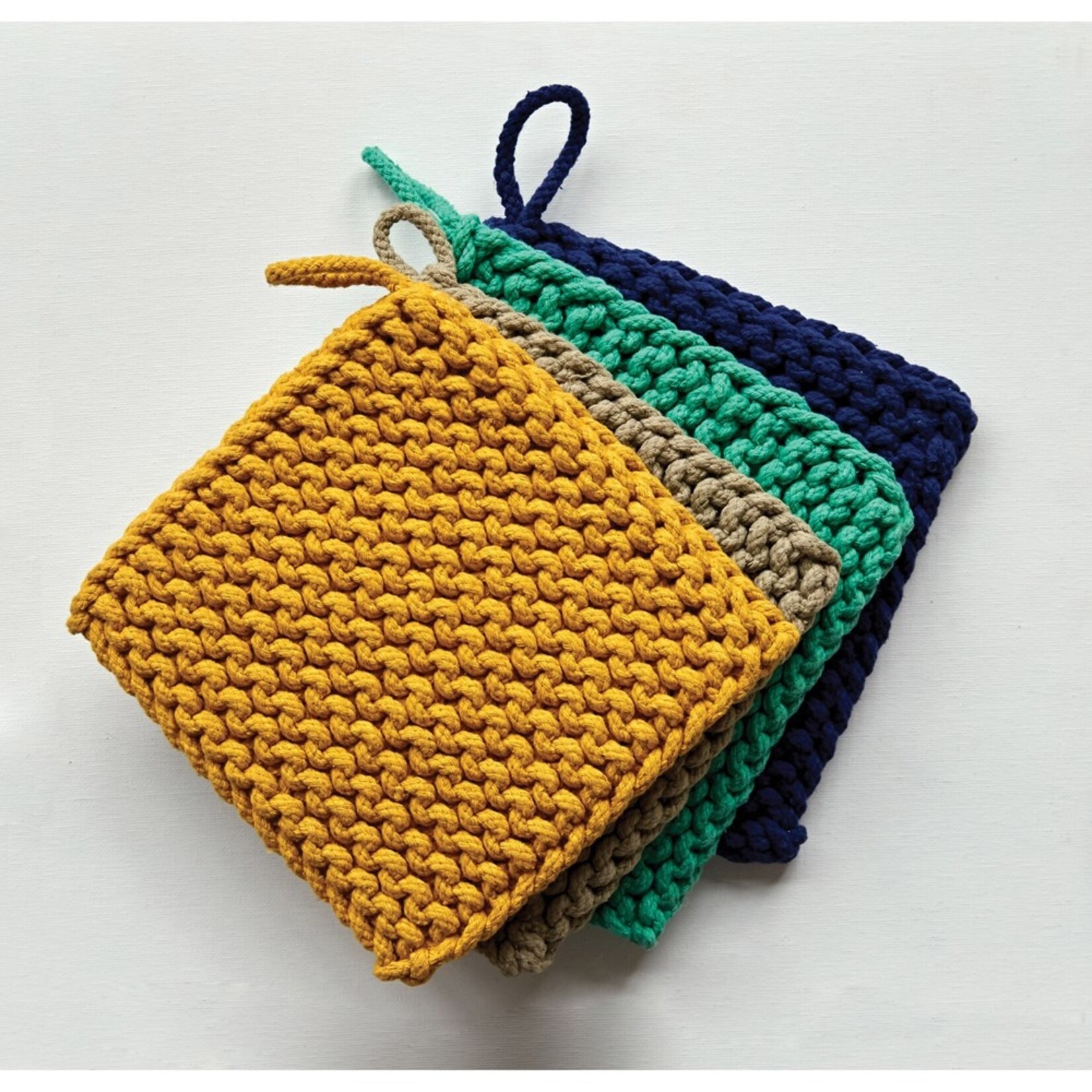 cotton crocheted pot holder