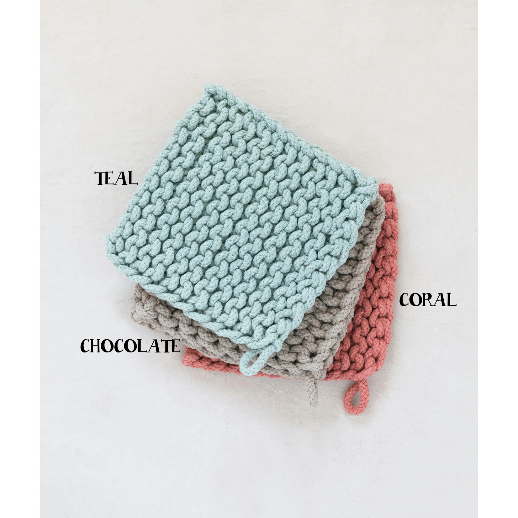 cotton crocheted pot holder