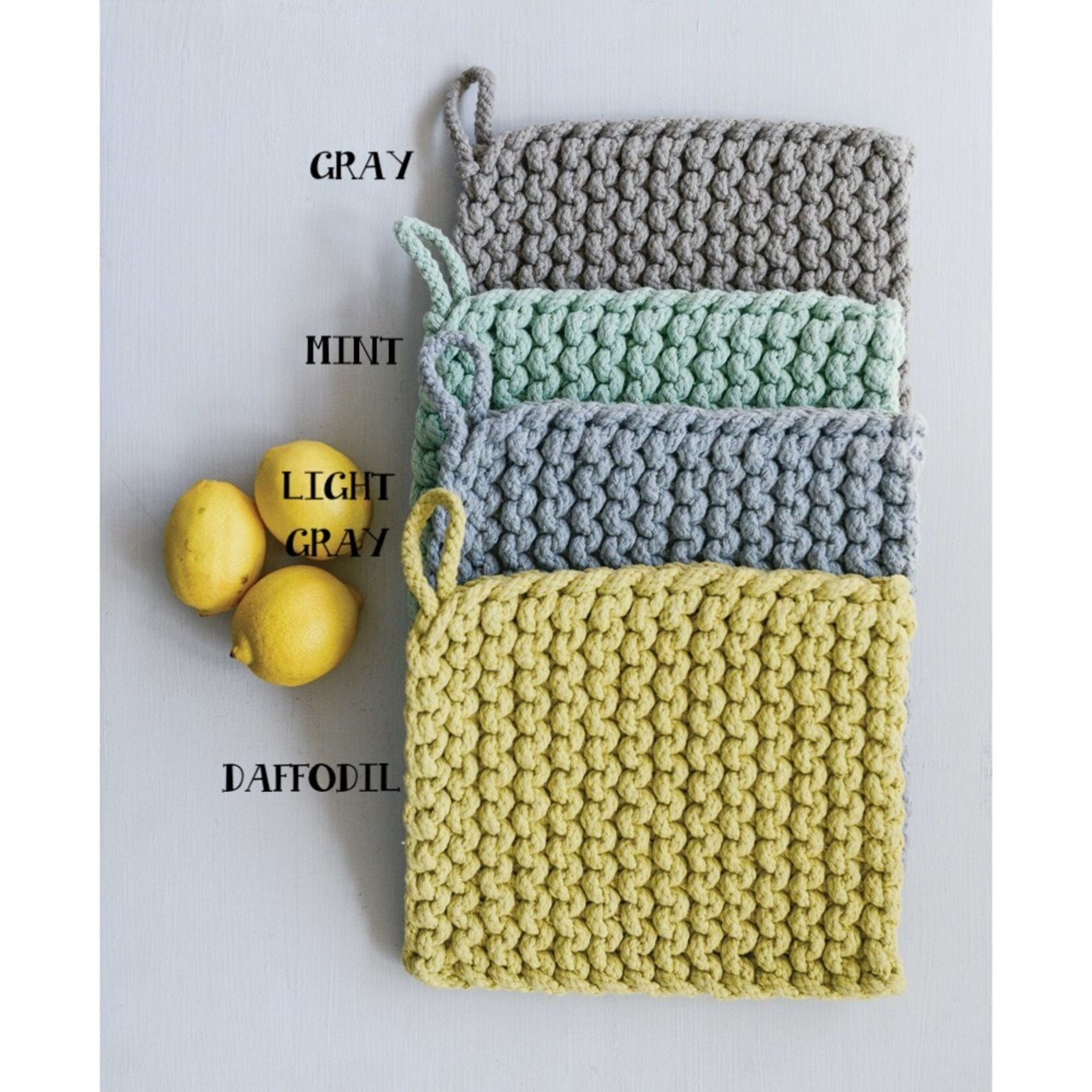 cotton crocheted pot holder
