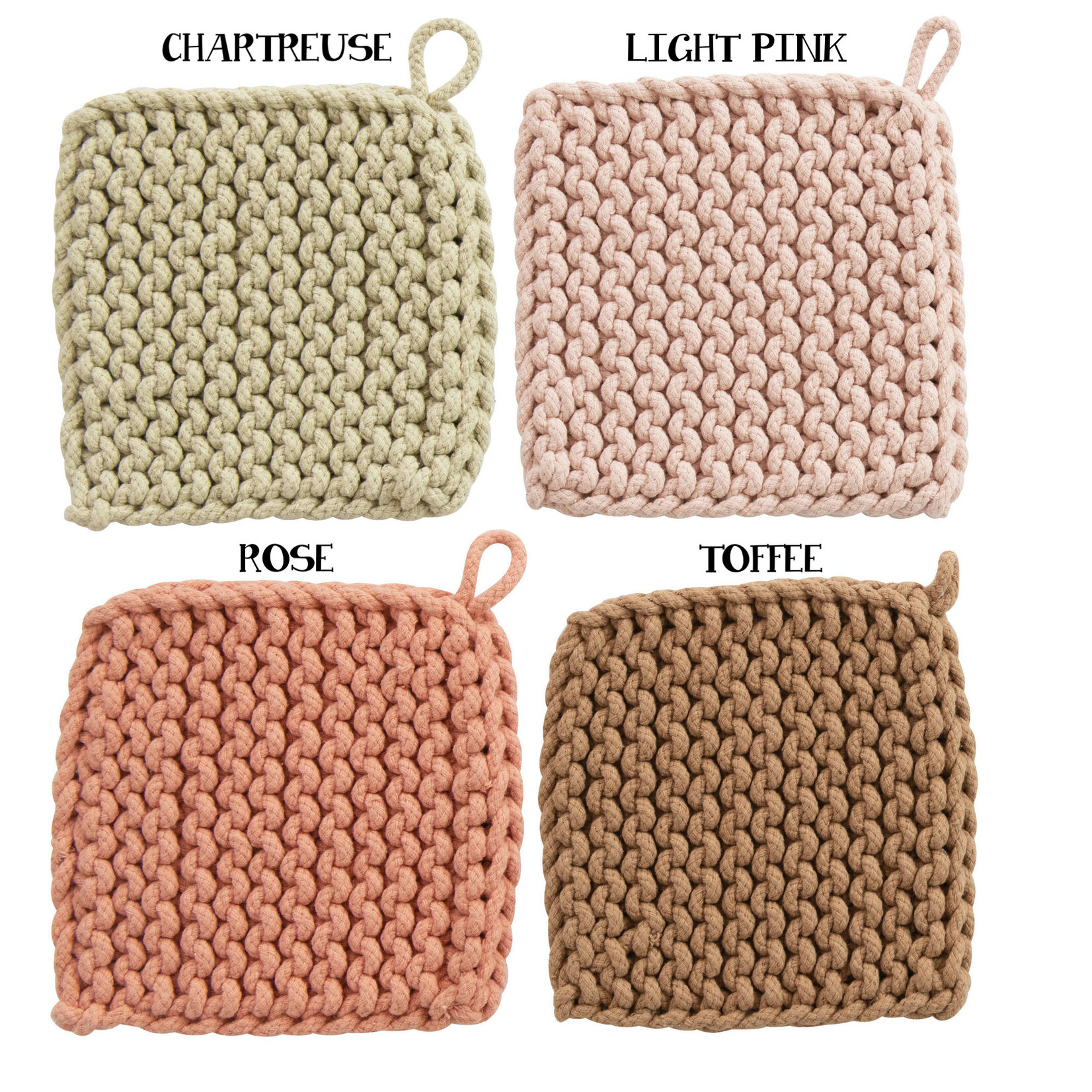 cotton crocheted pot holder