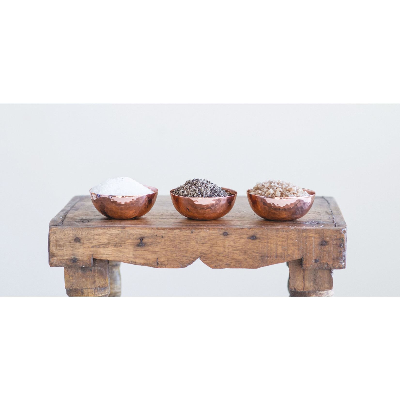 m. lynne designs hammered metal pinch pot bowl