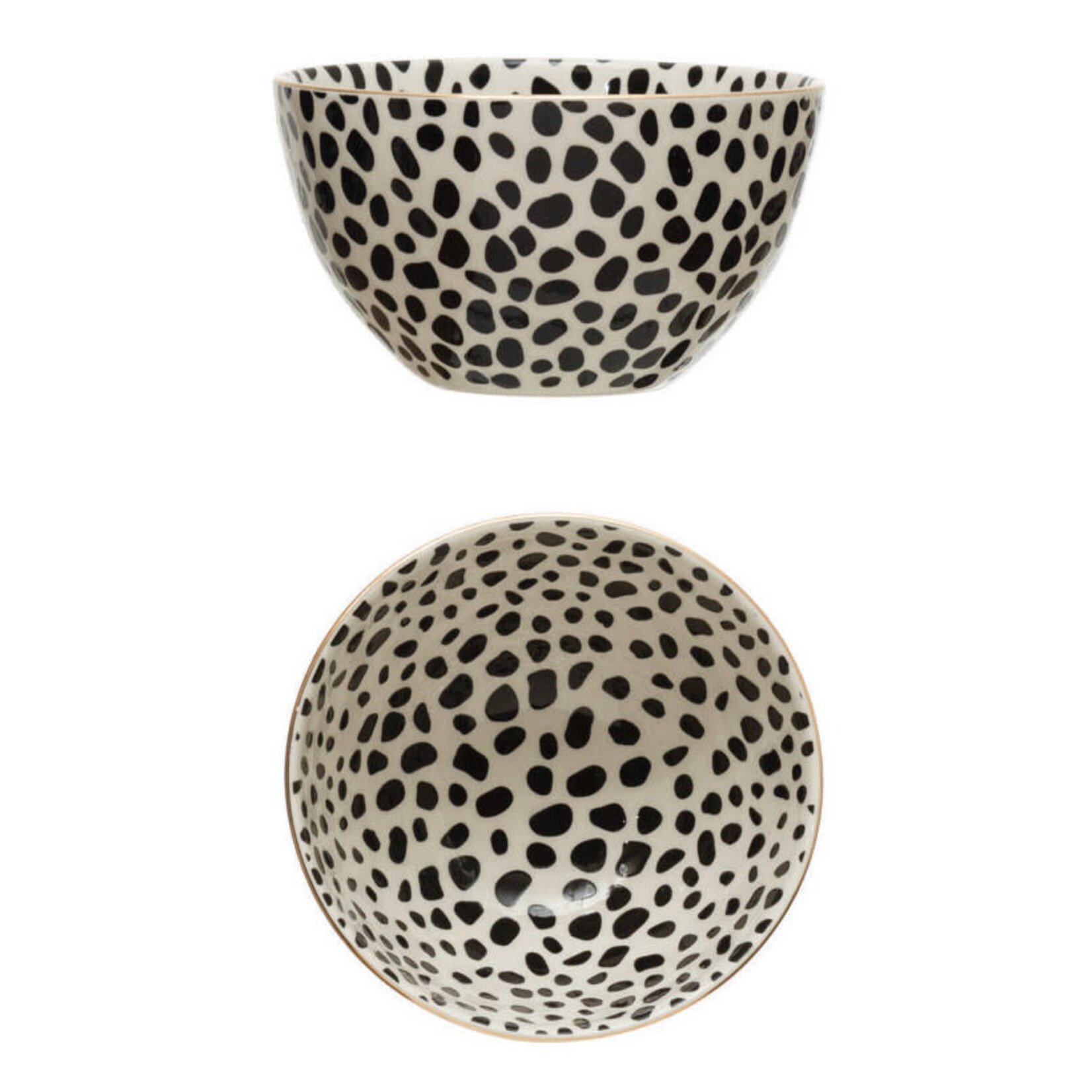 m. lynne designs black & white stoneware bowl