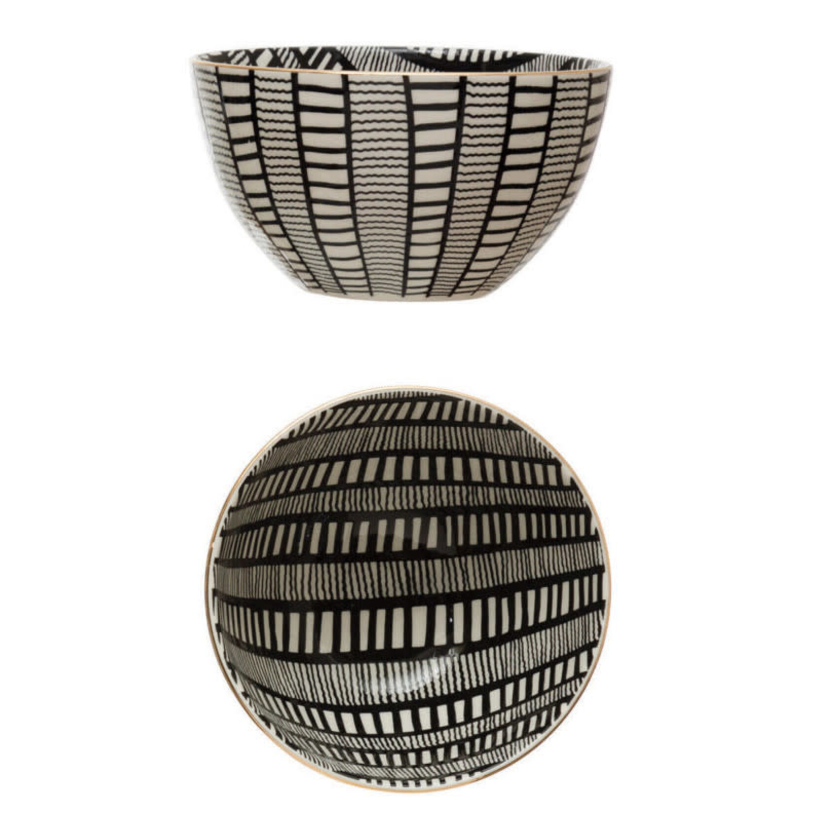 m. lynne designs black & white stoneware bowl