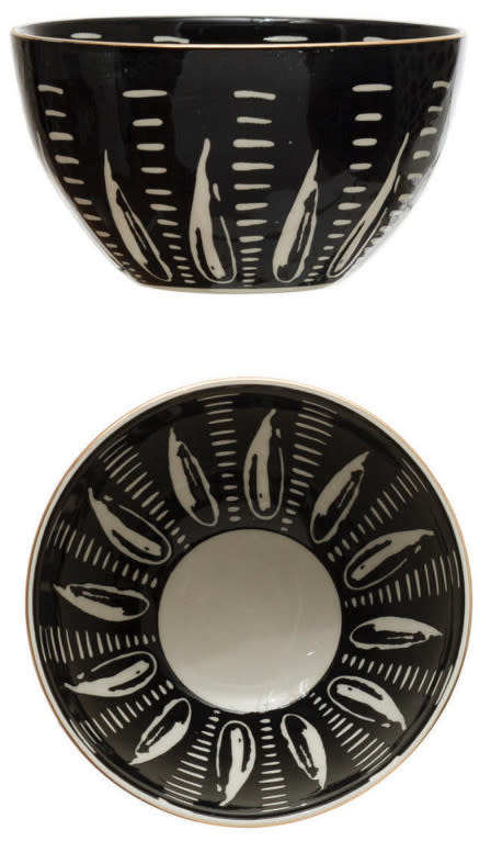 Black & White Stoneware Bowl
