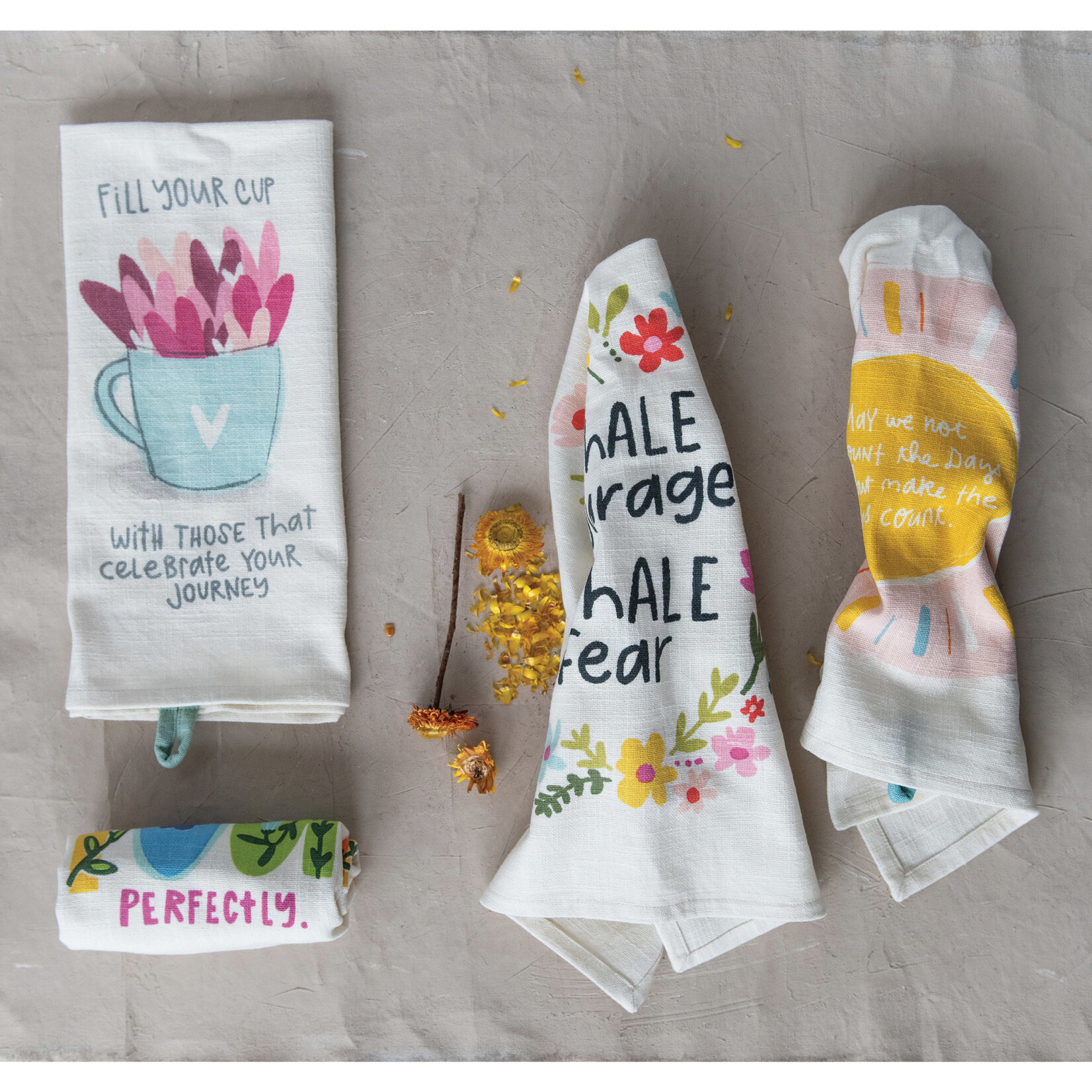 m. lynne designs cotton slub tea towel