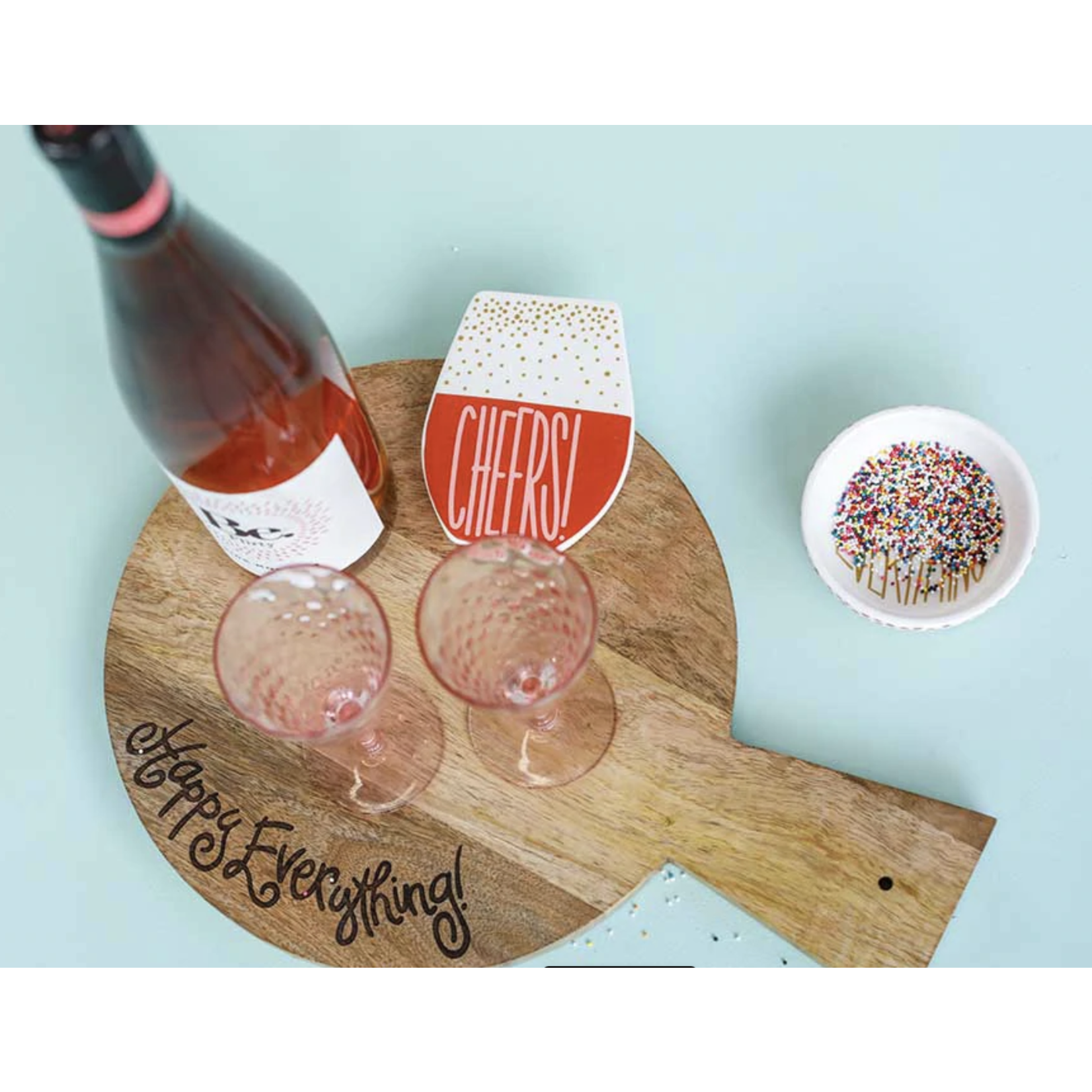 happy everything mini wooden serving board